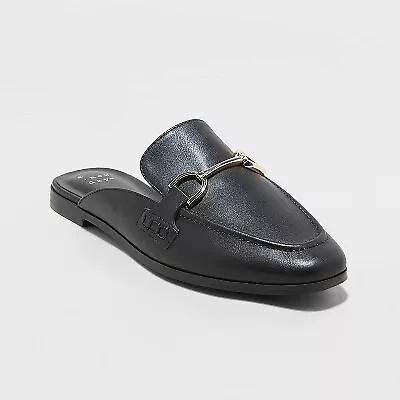 Women's Sandy Mule Flats - A New Day Black 9 • $14.99