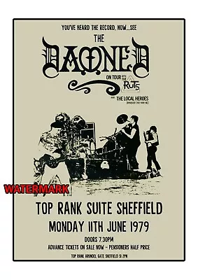 The Damned Gig Poster Print - A3 - Top Rank Suite Sheffield 1979 - Punk Rock. • £8.50