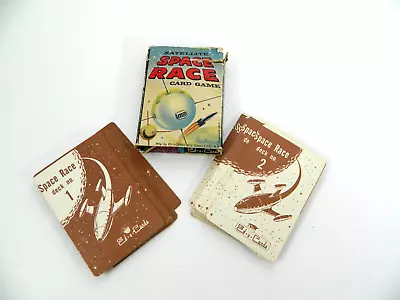 $38.75 • Buy Satellite Space Race Card Game Atomic Age MCM Sputnik PLUTO Moon MARS Vtg 1957