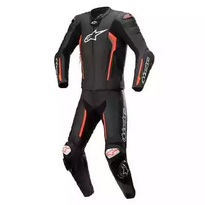 Motorcycle Motorbike Leather Racing Biker Suit 2Pcs CE Armoured Black/Red/White • $299