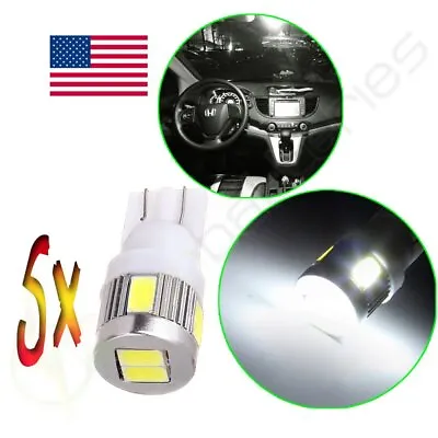 5X 7000K Super White 6-5730 SMD LED Lamps Car License Plate Lights Bulbs 194 168 • $9.79