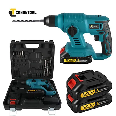 21V Cordless Hammer Drill Rotary Impact Driver SDS Plus Electric Drill 2 Battery • £45.99