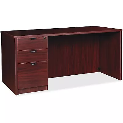 Lorell Left-pedestal Desk B/B/F 72 Wx36 Dx29 H Mahogany PD3672LSPMY • $798.36