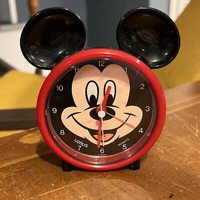 Vtg Mickey Mouse Alarm Clock Lorus Quartz Made In Japan Disney Battery • $12.19