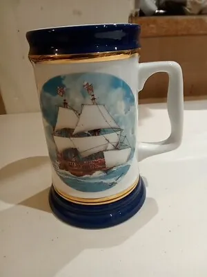 Danbury Mint MUG Golden Hind 12 Sailing Ship Tankards By Robert Devereaux New  • £10