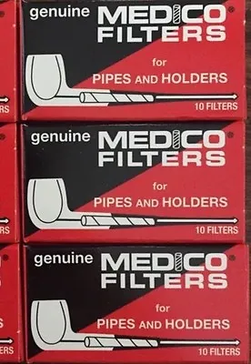 3 Genuine Medico Tobacco Pipe & Cigar Holder Filters Boxes New 2 1/4  30ct  • $9.87