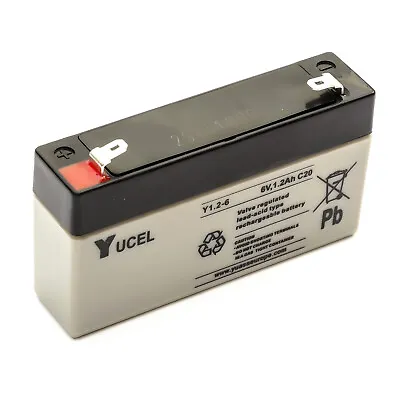 Yucel / Yuasa Y1.2-6 Rechargeable Sealed Lead Acid Battery 6v 1.2ah UPS System • £9.99