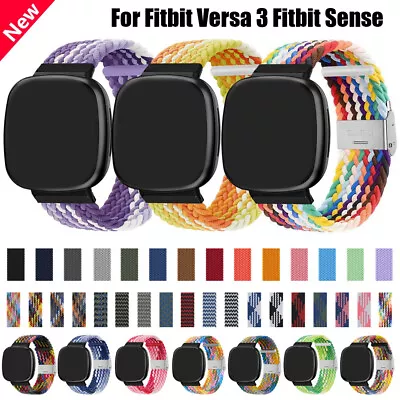 For Fitbit Versa 4 3 Sense/Sense2 Elastic Sport Nylon Solo Loop Watch Band Strap • $12.26