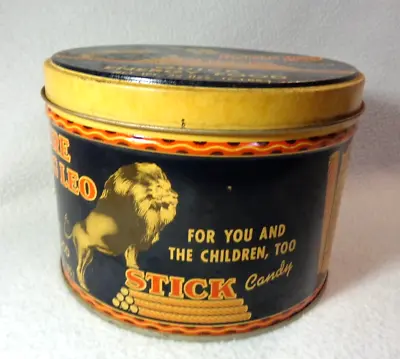 $9.99 • Buy Antique/Vintage KING LEO STICK CANDY TIN Lion Image VGC