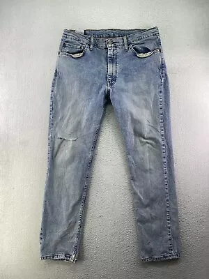 Levis 511 Mens Size 36x32 Stone Wash Slim Fit Distressed Straight Jeans • $18.95