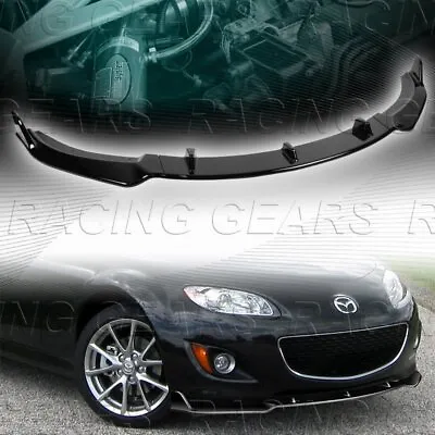 Gv-style Painted Blk Front Bumper Splitter Spoiler Lip Fit 09-13 Mazda Miata Mx5 • $68.95