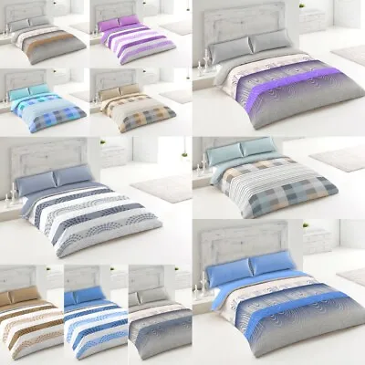 £16.99 • Buy 4 Pcs Bedding Set Duvet Cover Fitted Sheet Pillow Cases Single Double Super King