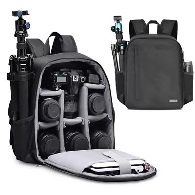 Large Camera Backpack Rucksack Photo Bag Lens Tripod Holder SLR DSLR Case Canon • $44.90