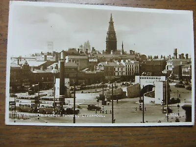 Entrance To Mersey Tunnel Liverpool Lancashire (RP) - Posted 1956 • £3