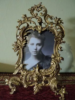 $199 • Buy Antique Luxury XIXc French Rococó Gilt Bronze Picture Frame Portrait 2 Ormolu