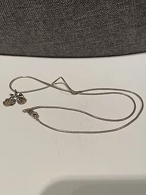 Sterling Silver Chain Necklace With Sterling Silver Bicycle Charm • $100