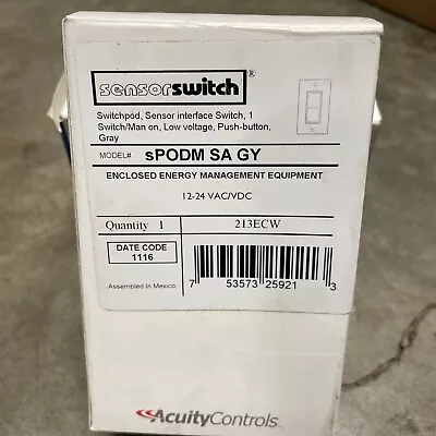 Sensor Switch SPODM-SA-GY INTERFACE SWITCH 1 SWITCH/MAN ON LOW VOLT GRAY ~ L • $34.99