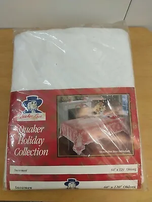 Quaker Holiday Collection Snowflake 60  X 84  White Lace Tablecloth Christmas  • $19.99