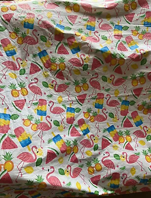 Tablecloth 52  X 90  Flamingo Fruit Colorful Nonslip Backing Vinyl  Picnic Party • $19.99