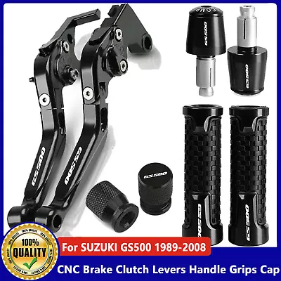 NEW CNC Brake Clutch Levers Handle Grips Cap For SUZUKI GS500 1989-2008 • $57.99