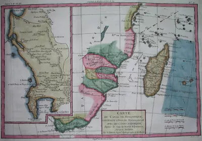 1780 Original Map South Africa Rhodesia Madagascar Mozambique Botswana Mauritius • £51.82