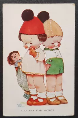 1926 Mabel Lucie Attwell Postcard - Valentine & Sons - 'Too Shy' • £4