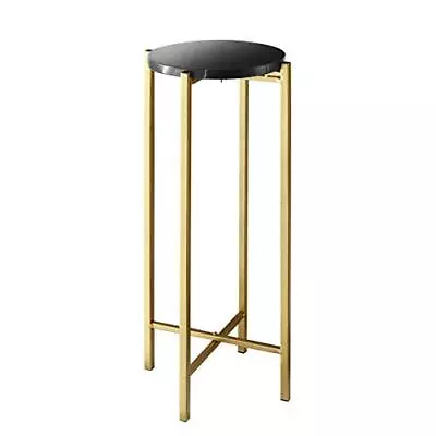 Urban Shop Marble Side Drink Table ‎8.5 In X 8.5 In X 22.5 In Black • $70.58