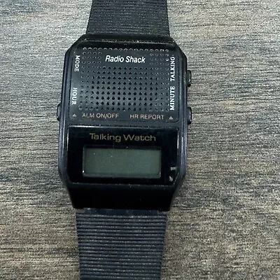 Vintage Radio Shack Talking Watch Black Wrist Adjustable LCD 80’s- Not Tested • $15