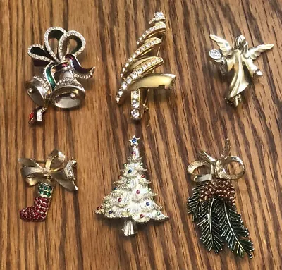 Vintage Christmas Pins Brooch All Signed - 6 • $30