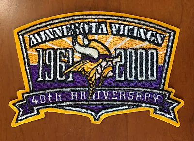 MINNESOTA VIKINGS 40th ANNIVERSARY ~ TEAM ISSUED NFL GAME PATCH Worn 2000 Season • $34.99