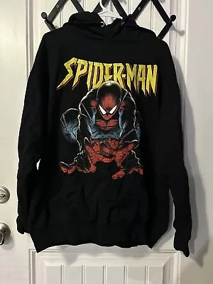 Spider Man Marvel Black Hoodie Men Size Xl • $39.99
