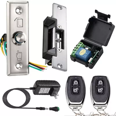 Door Access Control System Kit With Electric Strike Lock Open Lock For Wood Door • £67.19