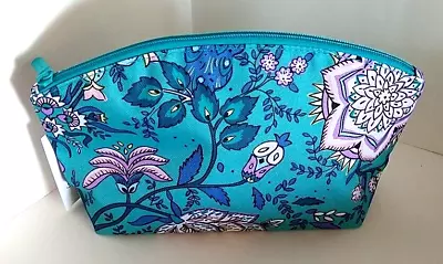 NWT Vera Bradley Lighten Up Grand Travel Cosmetic Case Bag In Peacock Garden • $29.99