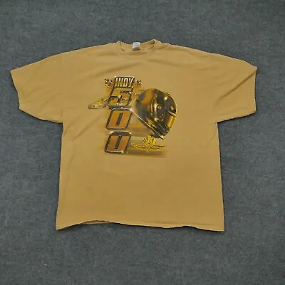Vintage Indy 500 T Shirt Mens 2XL Orange Indianapolis Speedway Racing Y2K • $12.77