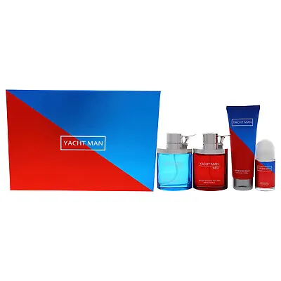 Yacht Man Blue & Yacht Man Red By Myrurgia For Men - 4 Pc Gift Set • $20.57