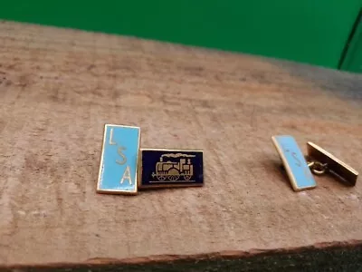 Vintage  LSA  Train Railway Enamel Gents Cufflinks • £10