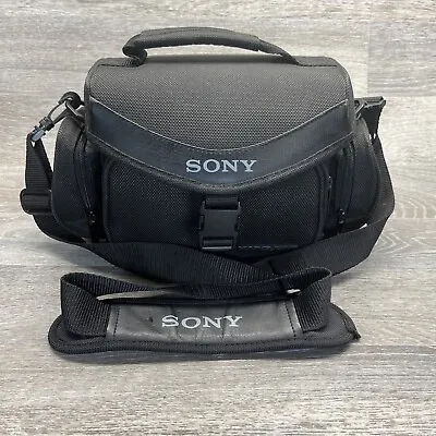 SONY Video Camera Camcorder Soft Carrying Case Bag Strap Black BAG ONLY • $14.99