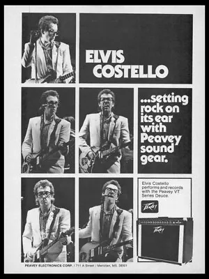 1979 Elvis Costello Peavey Amps Print Ad/mini-poster-VTG Man Cave Music Rm Décor • $9.85