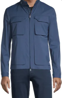 $420.75 • Buy New $1725 Corneliani Hooded Utility Jacket With Headphones Blue 44R US/54 Eu