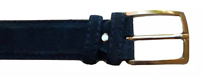 Unbranded Genuine Blue Suede Leather Belt Men's Size 44 Blue 55 In Long Italian • $29.99