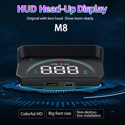 Car OBD2 HUD Head Up Display Gauge Speedometer MPH Mileage  Warning Alarm Meter • $21.66