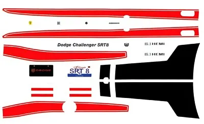 SRT 8 Dodge Challenger Stripes 1/18th Scale Waterslide Decals • $11.99
