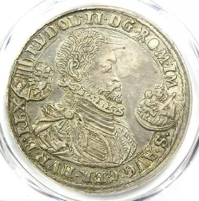 1598 Hungary Rudolf II Thaler Coin 1T - Certified PCGS AU Detail - Rare! • $1980.75