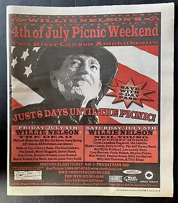 2003 - WILLIE NELSON Austin Texas 4th Of July Picnic Full Page Concert Poster Ad • $9