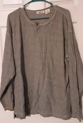 Claiborne Mens Gray Long Sleeve Polo Shirt XL • $12
