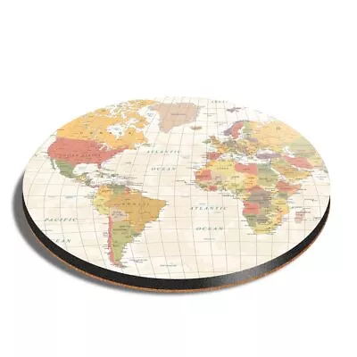 £3.99 • Buy Round MDF Coaster Vintage Map Of The World Geography Maps #170362