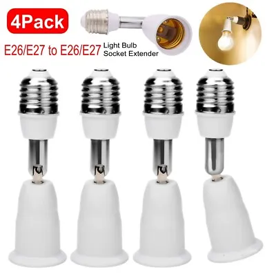 4 Pack E26/E27 Light Socket Extender 4.5 Inch Extension Adjustable Vertical 90° • $13.99
