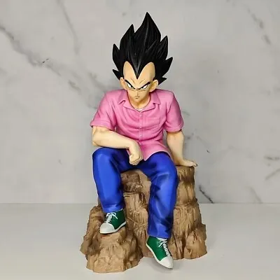 Anime Dragon Ball Z Vegeta Figure Sitting Posture Action Figure Statue Model Toy • $49.99