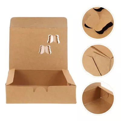 25pcs Kraft Brown Takeout Food Containers For Bakery Fast Food Packaging-RS • £43.85