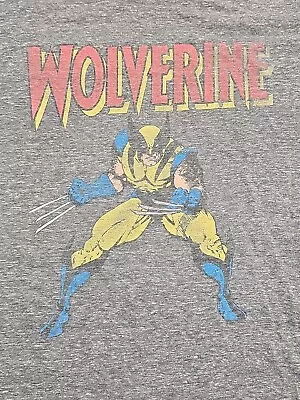 Marvel Comics X-Men Wolverine Distressed Heathered Gray Men's T-Shirt L #133 • $6.97